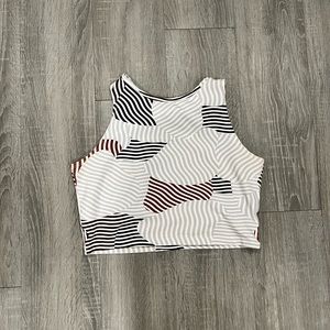 High neck cropped tank top